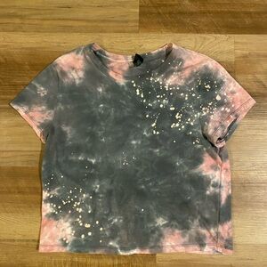 Wild Fable Pink and Gray Splatter Short Sleeve Tee